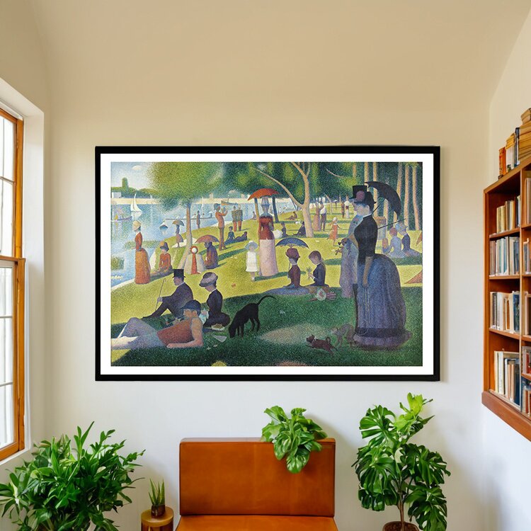 印象派 乔治修拉 Seurat 大碗岛点彩风格装饰画客厅轻奢艺术海报