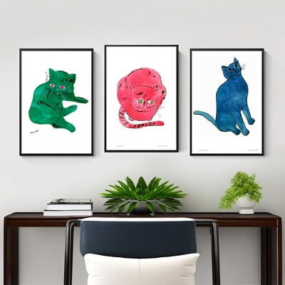 艺术风海报安迪沃霍尔猫咪装饰画