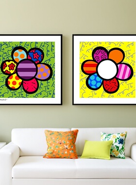 艺术海报 罗密欧·布里托 当代画家装饰画童趣热情Romero Britto