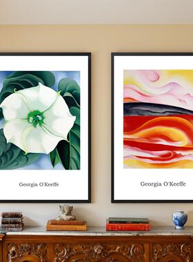 艺术海报 乔治亚欧姬芙① 近代画家装饰画书房 Georgia Okeeffe