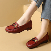 软底防滑中老年皮鞋 女春夏透气舒适牛筋底女鞋 大码 真皮妈妈鞋 单鞋