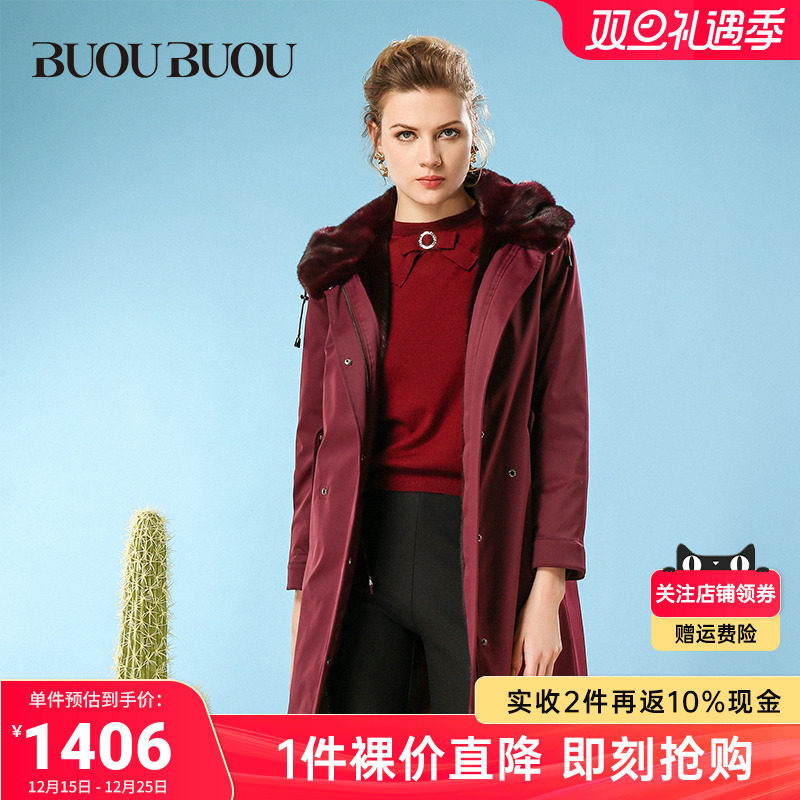 BuouBuou时尚毛领连帽尼克服