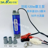 羽拓抽油泵电动抽水泵120W大功率12v24v柴油不锈钢迷你潜水霸王泵