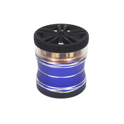 跨境烟具热销轮胎盖斗草透窗香料烟草磨烟器金属齿碎烟器Grinder