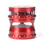 跨境热销4层63mm透视窗锌合金手动磨烟器拼色创意金属研磨器烟具