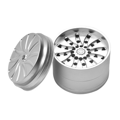 新款63/53mm四层铝合金磨烟器手动 碎烟研磨器 pineapple grinder