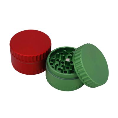 跨境新款70mm4层铝合金磨烟器顶部底部齿状研磨器烟具配件grinder