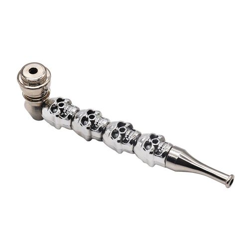 亚马逊跨境热销新款带盖金属烟斗骷髅头锌合金可拆卸pipe斗草旱烟