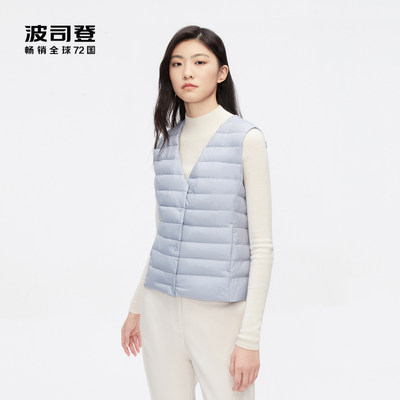 波司登羽绒服马甲短款休闲暗扣