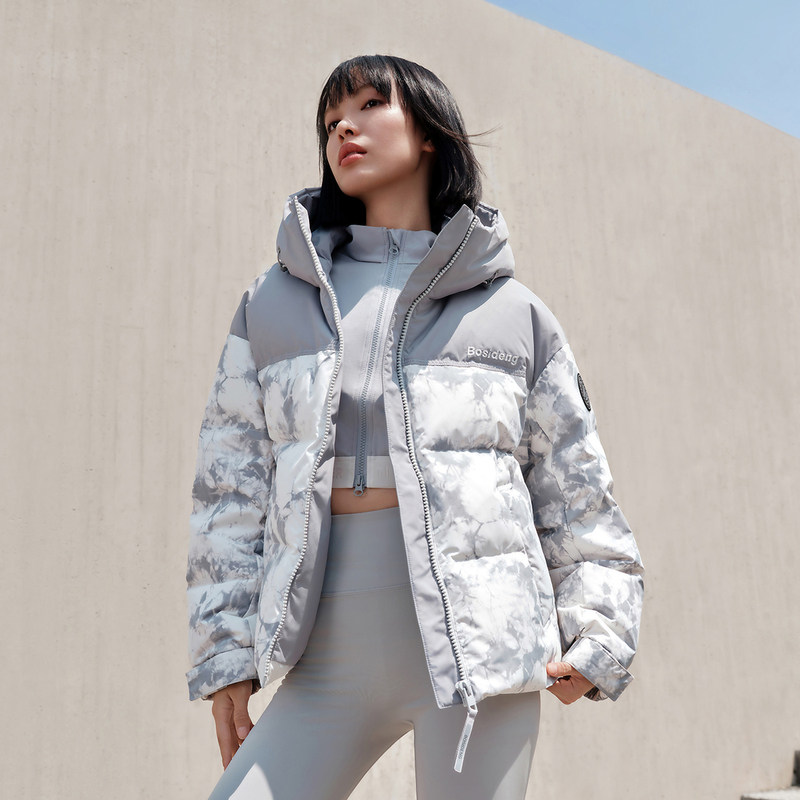 【凯斯哈林联名】波司登冬保暖加厚时尚撞色运动连帽短款厚羽绒服