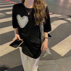 Real price 2021 love mesh short sleeve T-shirt for women