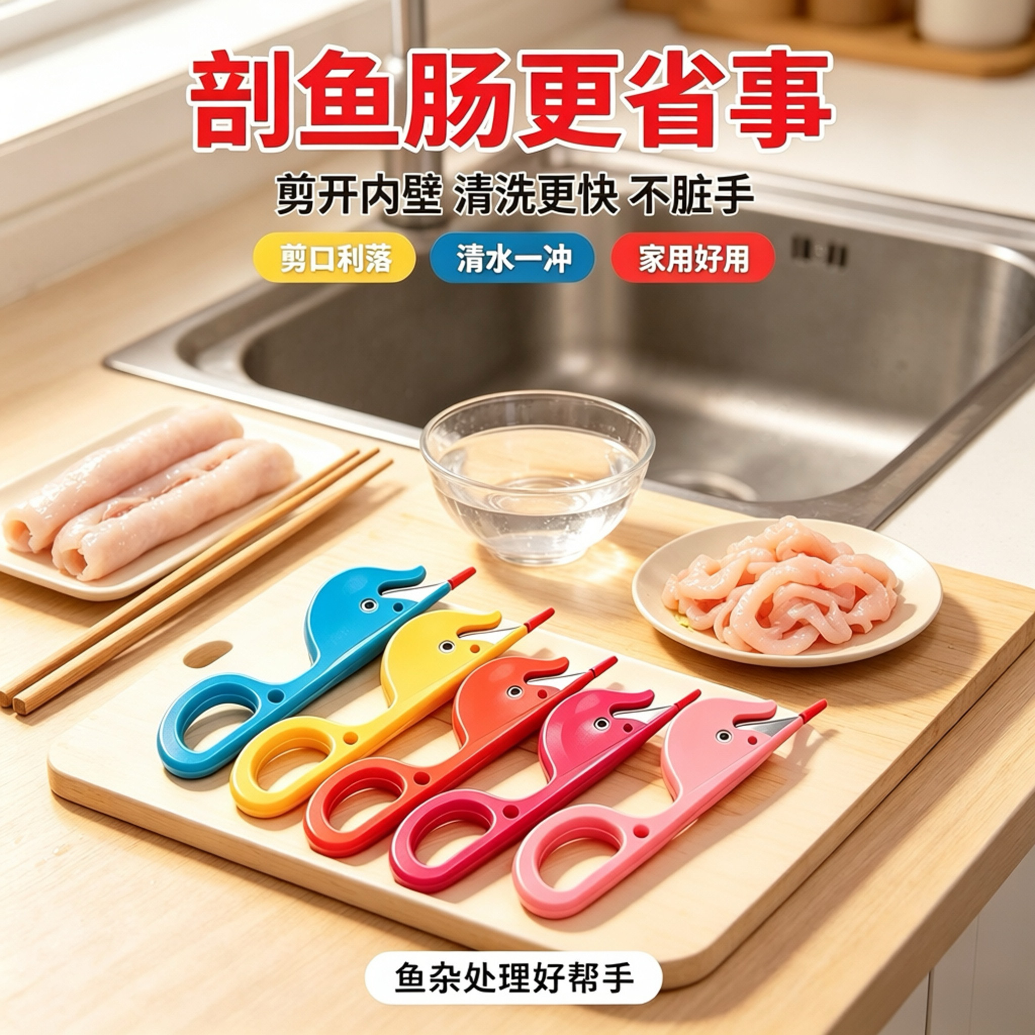 多功能通肠剖肚刀鸡鸭鹅开肠黄鳝图片