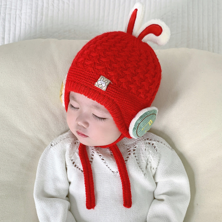 秋冬款6个月婴儿帽子冬季男宝冬款女宝宝冬天女孩7毛线帽4秋冬季5