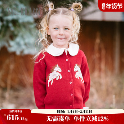 Milkbarn儿童羊绒小马开衫