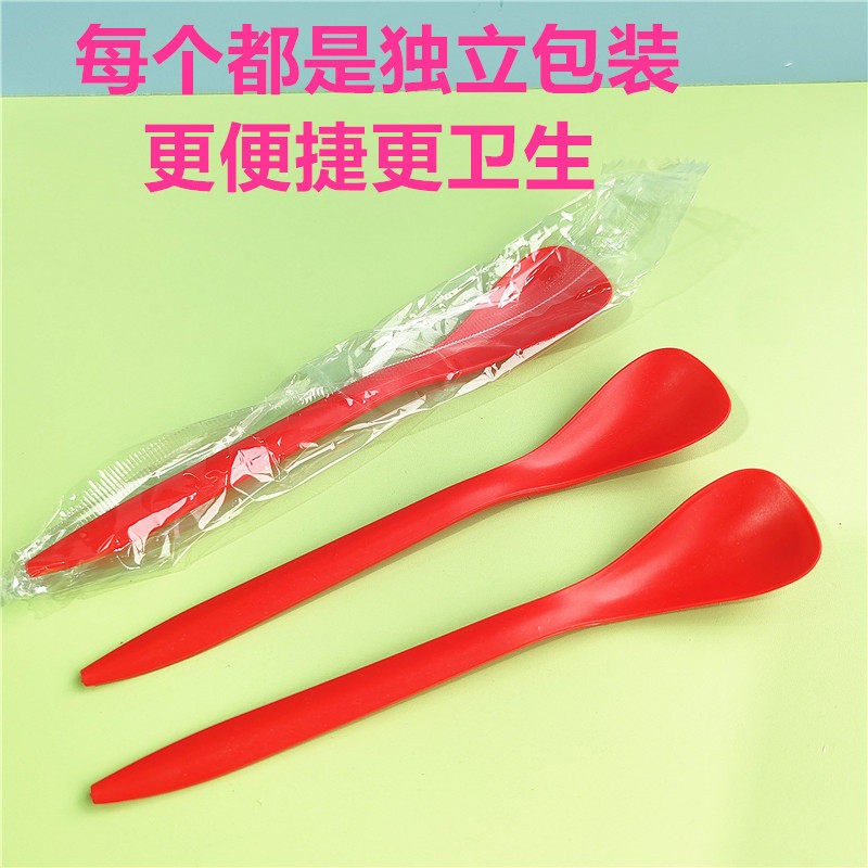 圣代一次性独立装耐高温商用勺子图片