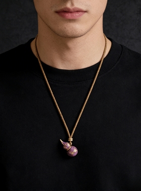 新中式葫芦吊坠男款毛衣链百搭