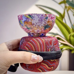 百花不落地陶瓷主人杯珐琅彩瓷宽口普洱茶杯单杯子茶碗盏杯