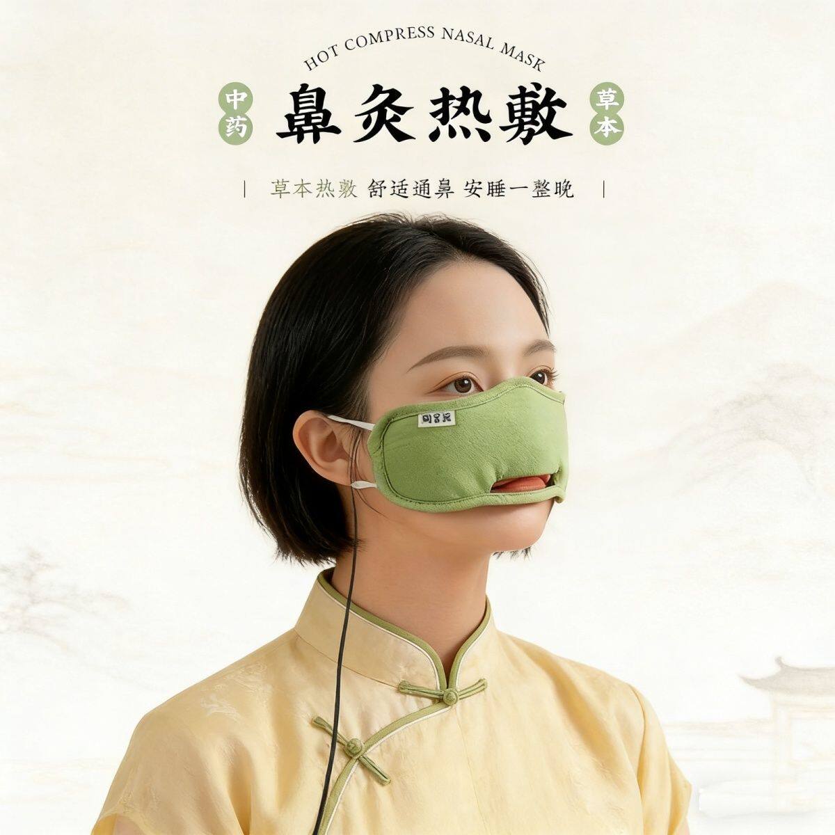 鼻子电加热艾灸热敷罩家