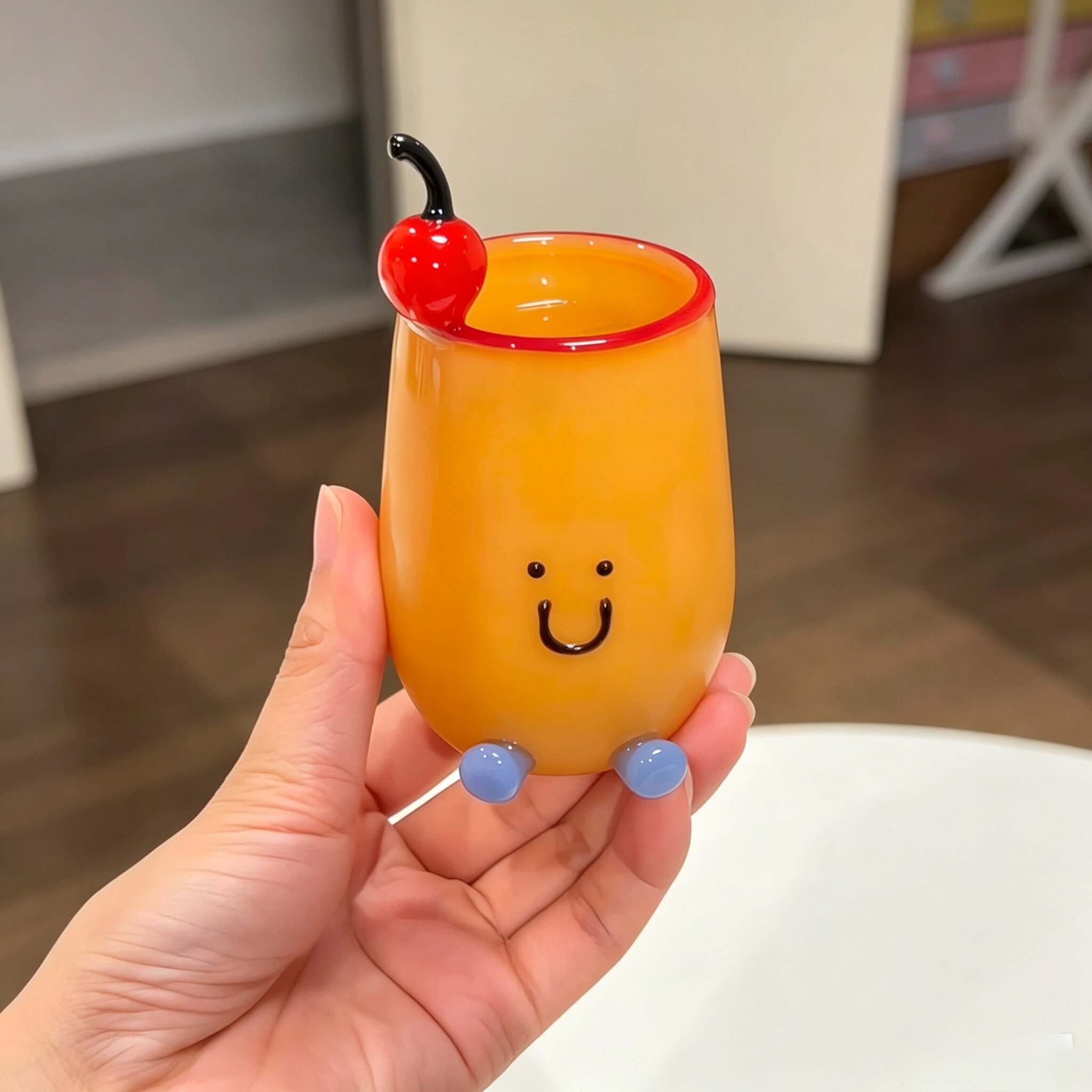 可爱樱桃琉璃杯子小酒杯