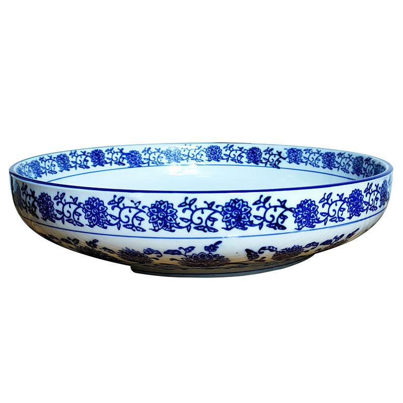 青花瓷餐厅汤菜盘深盘剁椒鱼头圆盘子小盘鸡大盘鸡盘陶瓷浅碗包邮
