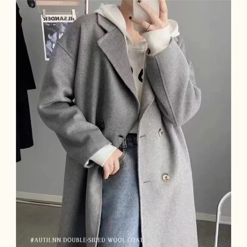 感毛呢外套大衣女秋冬季2025新款韩系小个子呢子加厚毛呢外套