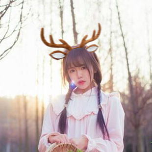 日式森女系麋鹿发箍COS摄影化妆舞会演出道具动物头饰驯鹿角头箍