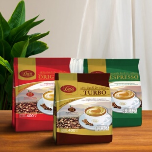 老挝进口DAO牌速溶三合一/400g/500g/600g特浓袋条装咖啡粉豆高原