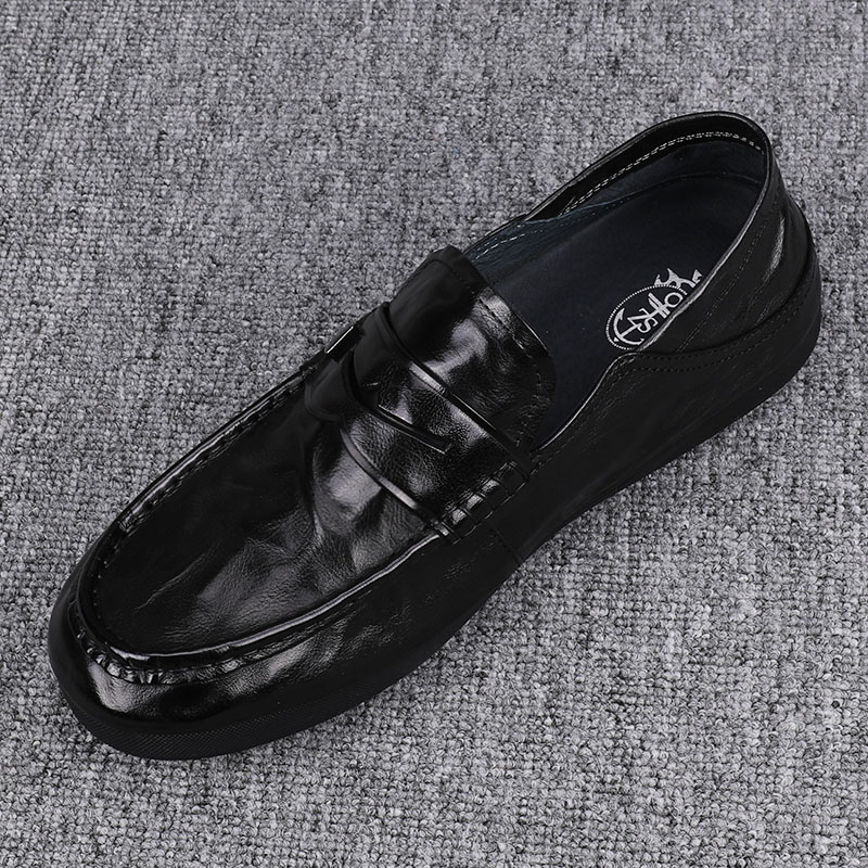 2026新款男士英伦透气豆豆鞋真皮软底一脚蹬日常百搭休闲乐福鞋潮