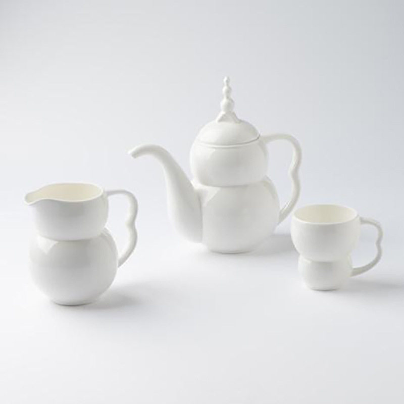 出口畅销款唐山骨瓷福禄茶壶套装茶具茶壶奶壶凉水壶泡茶壶咖啡具