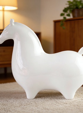 2026新款唐山骨瓷马摆件家居客厅书房办公室桌面装饰品可爱唐马