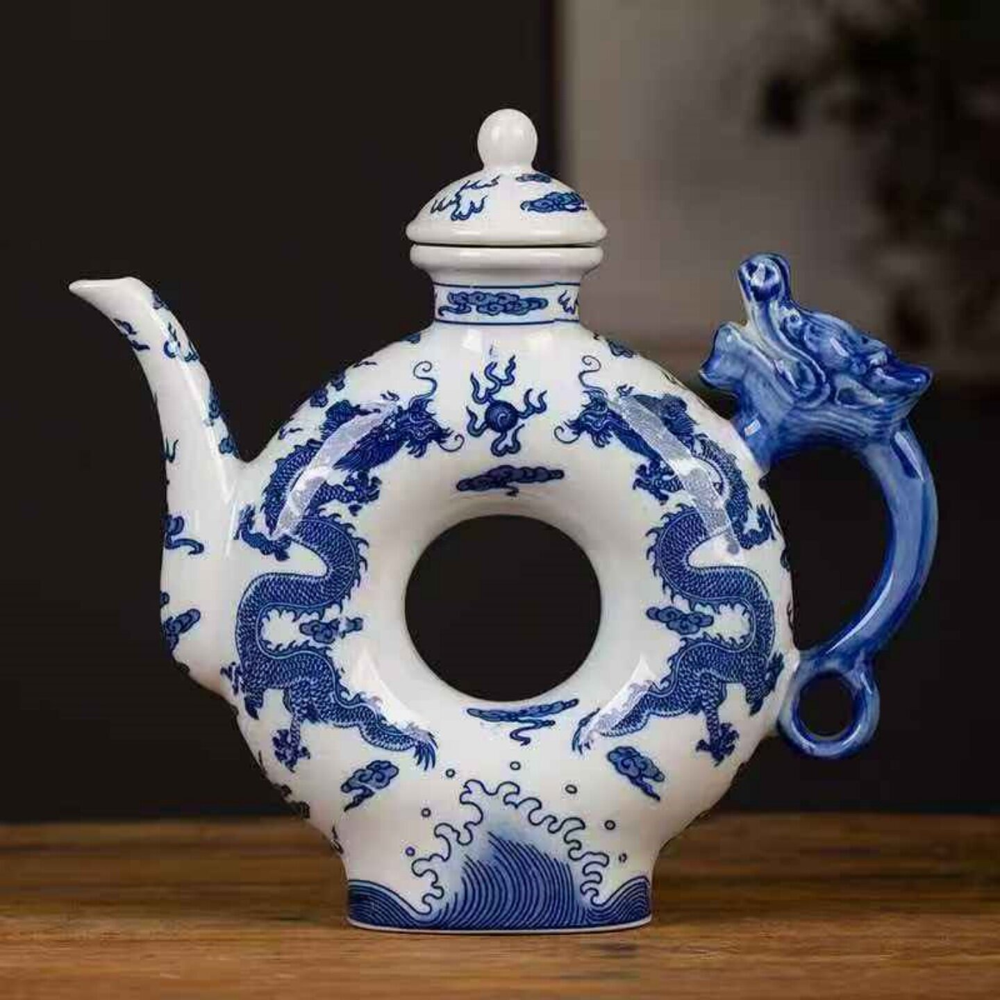 家用陶瓷酒瓶酒壶手提壶1斤装景德镇分酒器空瓶酒具仿古装饰中式