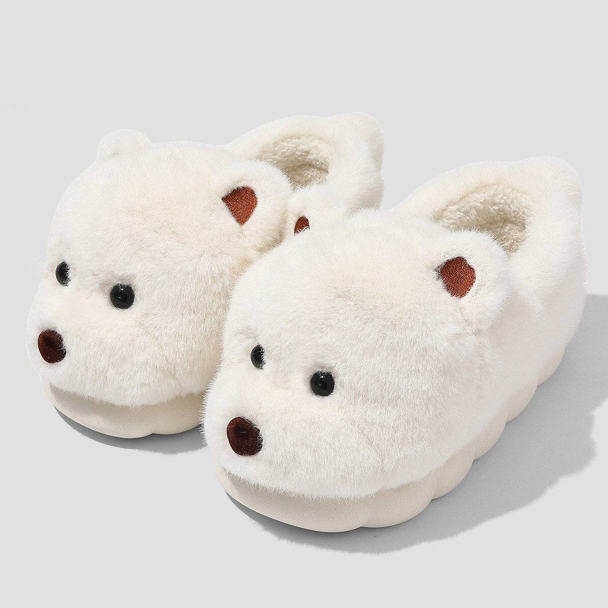 狗熊儿童棉拖鞋男童女童包跟防滑冬季新款室内家居大童棉鞋亲子鞋