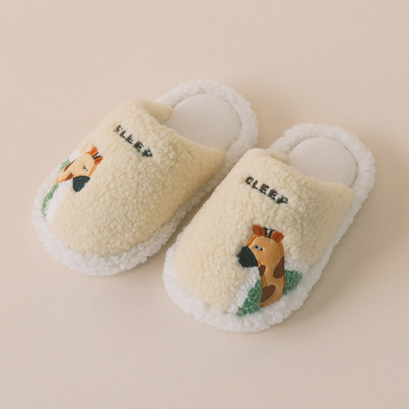 可爱恐龙儿童棉拖鞋女童男童防滑秋冬季新款室内家居幼儿宝宝棉鞋