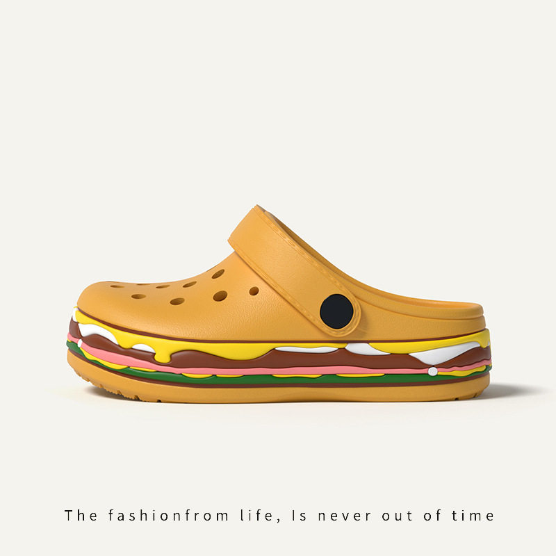 EVA足弓支撑汉堡儿童拖鞋男女童洞洞鞋防滑夏季新款沙滩凉拖外穿