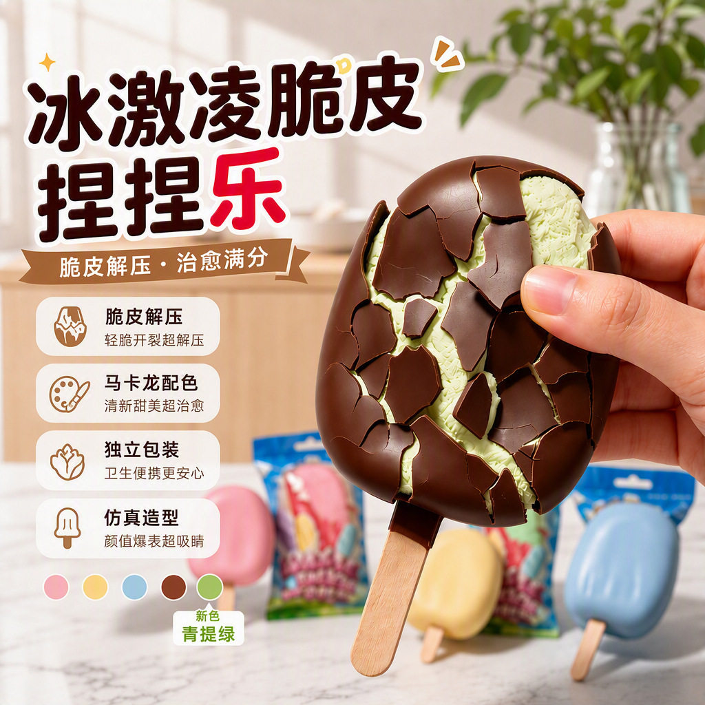 脆皮捏捏乐冰棒减压玩具手做球