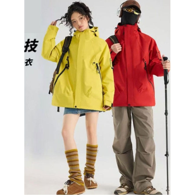 MARMOT土拨鼠秋冬季新款冲锋衣女三合一防泼水可拆卸情侣款户外登