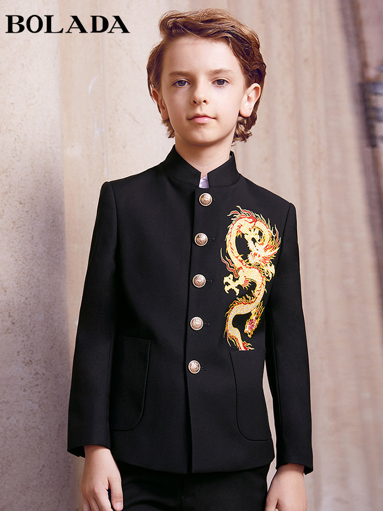 Boys' suit dress suit flower girl Chinese style embroidery children's suit Zhongshan suit host piano performance clothing spring