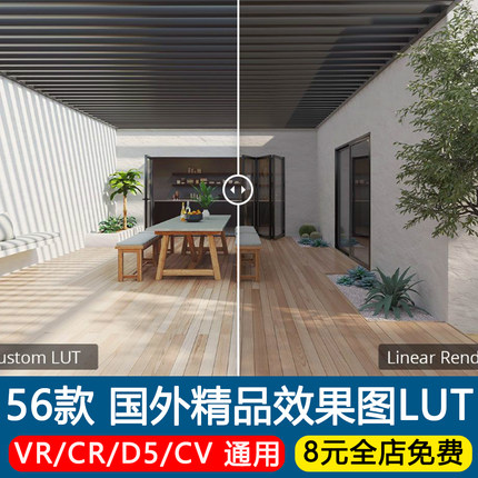 2026LUT调色文件3Dmax效果图后期处理vray/corona/D5/CV通用滤镜