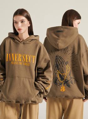 INNERSECT加绒重磅连帽卫衣情侣款春秋新款美式休闲上衣美式潮牌