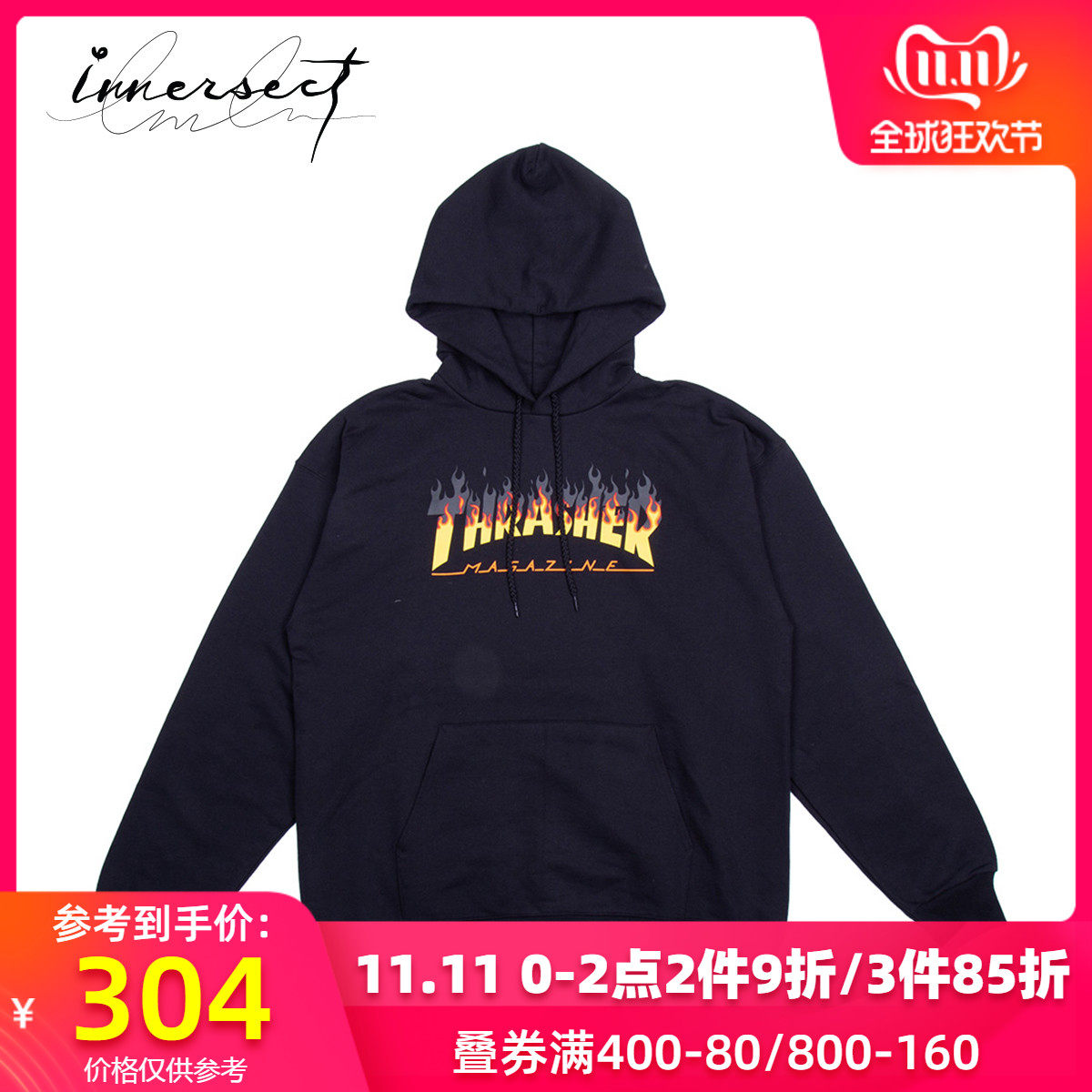 INNERSECT潮牌THRASHER 2019春秋时尚宽松休闲字母印花连帽卫衣男在类目 男装, 卫衣中 - 来自Buy2taobao.com提供专业的淘宝代购服务