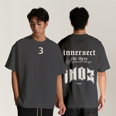 INNERSECT纯棉重磅短袖美式街头字母2025夏季新款T恤经典logo上衣