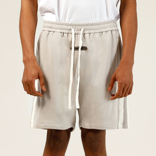 潮牌街头裤 新品 子美式 2024夏季 重磅五分裤 INNERSECT条纹针织短裤