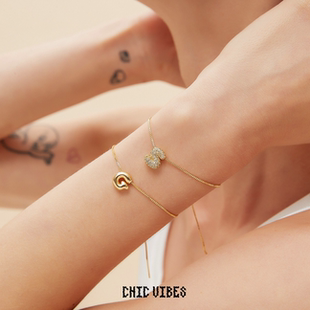 ChicVibes 定制26個(gè)字母手鏈ins風(fēng) 個(gè)性 Mini鉆面泡泡