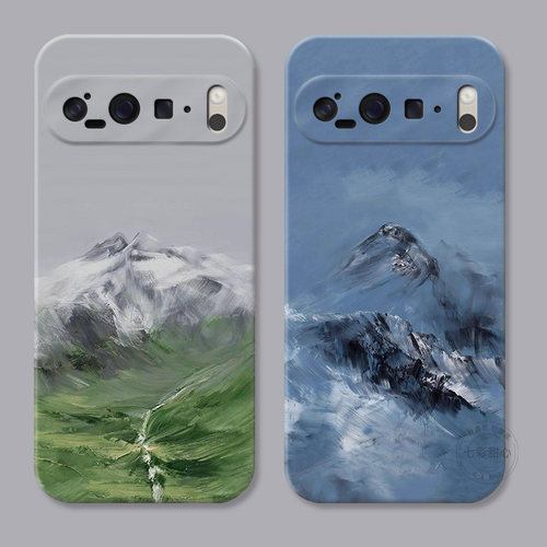壮丽山河适用谷歌Pixel10手机壳9pro/8/7/6A油画XL文艺小清新男生女款耐脏防摔软