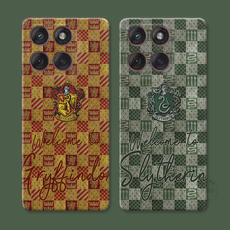 哈利波特适用摩托罗拉edge60pro手机壳50/40/S30/G86G85G84G75G56G55G54斯莱特林棋盘格子欧美个性创意男女款