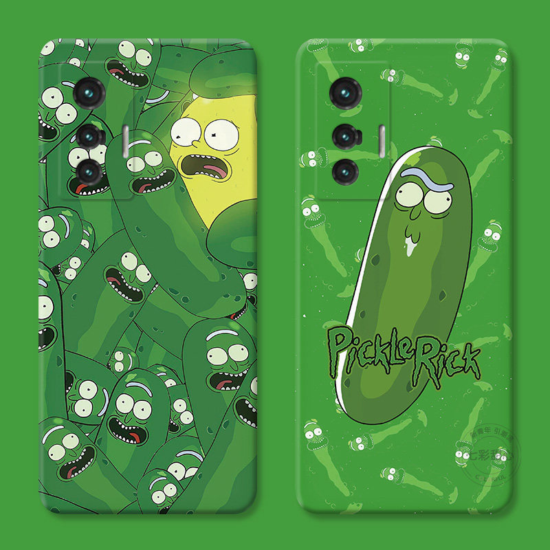 可爱酱黄瓜适用vivo x80手机壳x100x90x70x30pro+瑞克和莫蒂x20x9x7x6plus搞怪s卡通a女款软t