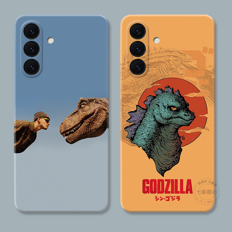 潮牌恐龙适用三星A56手机壳A73A72A71A70A55A54A53A52A36A35A34A33A26a25A16个性哥斯拉文艺男士男生女款软