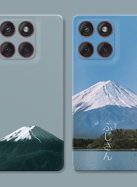 低调日文富士山适用摩托罗拉edge60pro手机壳50/40/S30/G86G85G84G75G56G55G54冷淡风文艺简约男生女款软