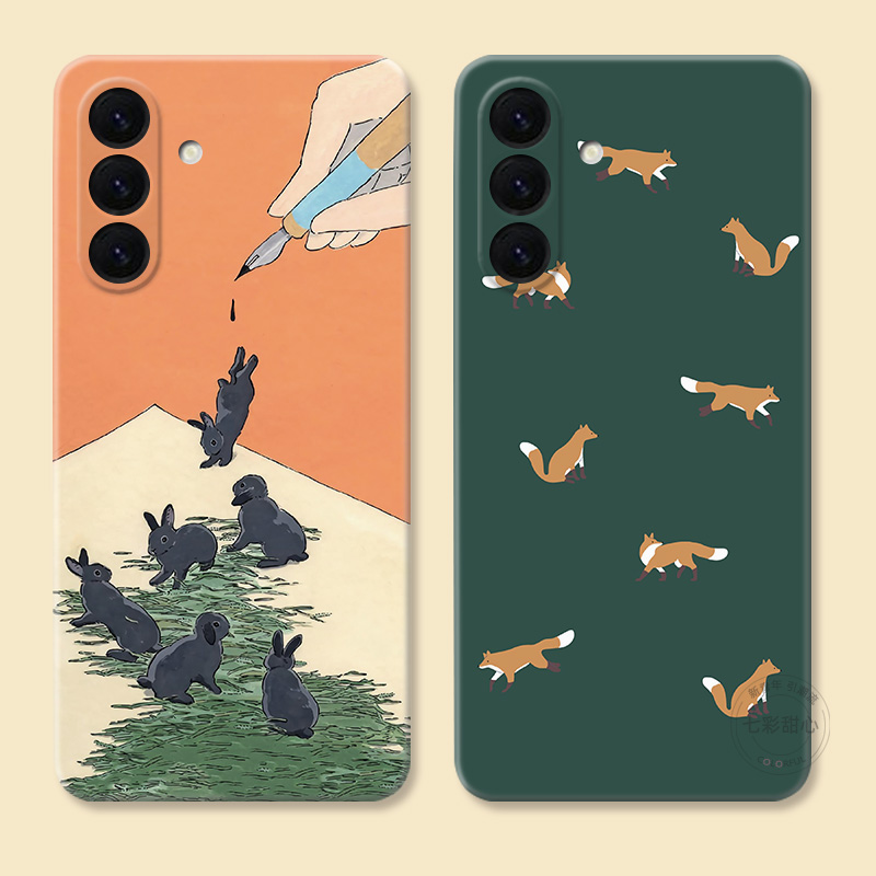 滴墨成兔适用三星A56手机壳A73A72A71A70A55A54A53A52A36A35A34A33A26a25A16A15文艺可爱小兔子狐狸女款软