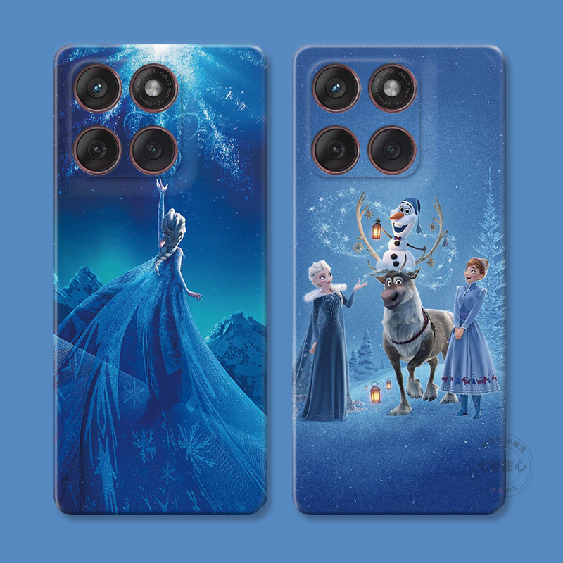 魔法艾莎公主适用摩托罗拉edge60pro手机壳50/40/S30/G86G85G84G75G56G55G54文艺可爱冰雪奇缘女款软